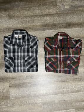 Western Frontier Pearl Snap Western Shirt Size L Made In USA Bundle